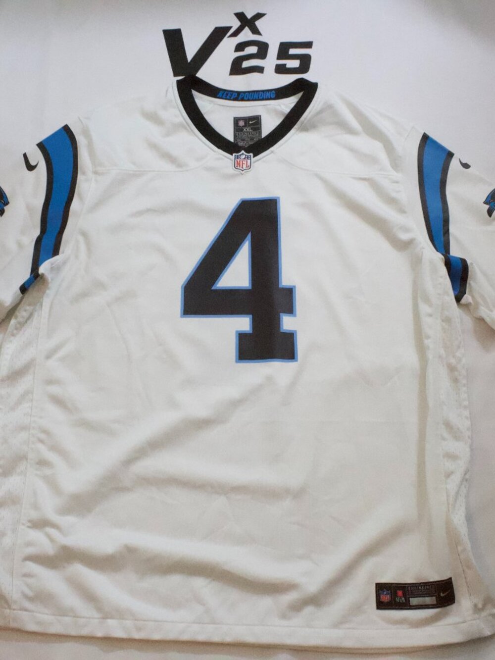 Men's Nike Tetairoa McMillan White Panthers Jersey Size XXL